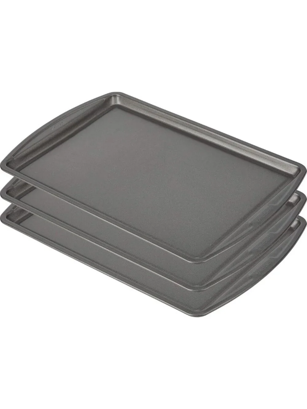 Nonstick Baking Sheet Set - 3 Standard Cookie Pans, Scratch-Resistant, 13x9-Inch